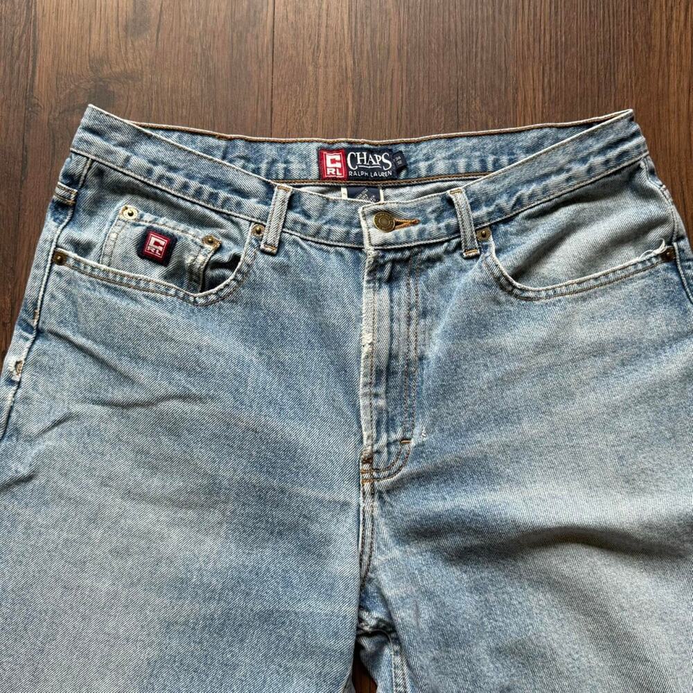 Chaps Ralph Lauren Vintage Jeans Blue Tapered Leg 90s Denim 34x32 - Picture 2 of 7